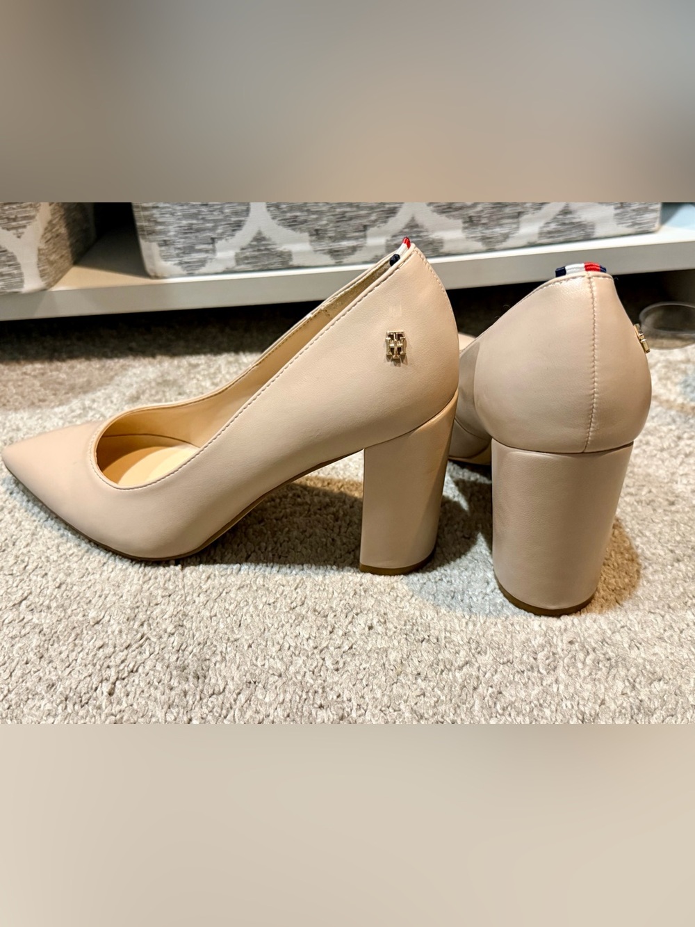 Tommy Hilfiger Nude Block Heel Pumps
